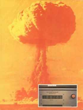 First of the sinister mushroom clouds : nuclear bursts are recorded in UKWMO Group Controls at the very moment of explosion by special AWDREY electronic equipment.